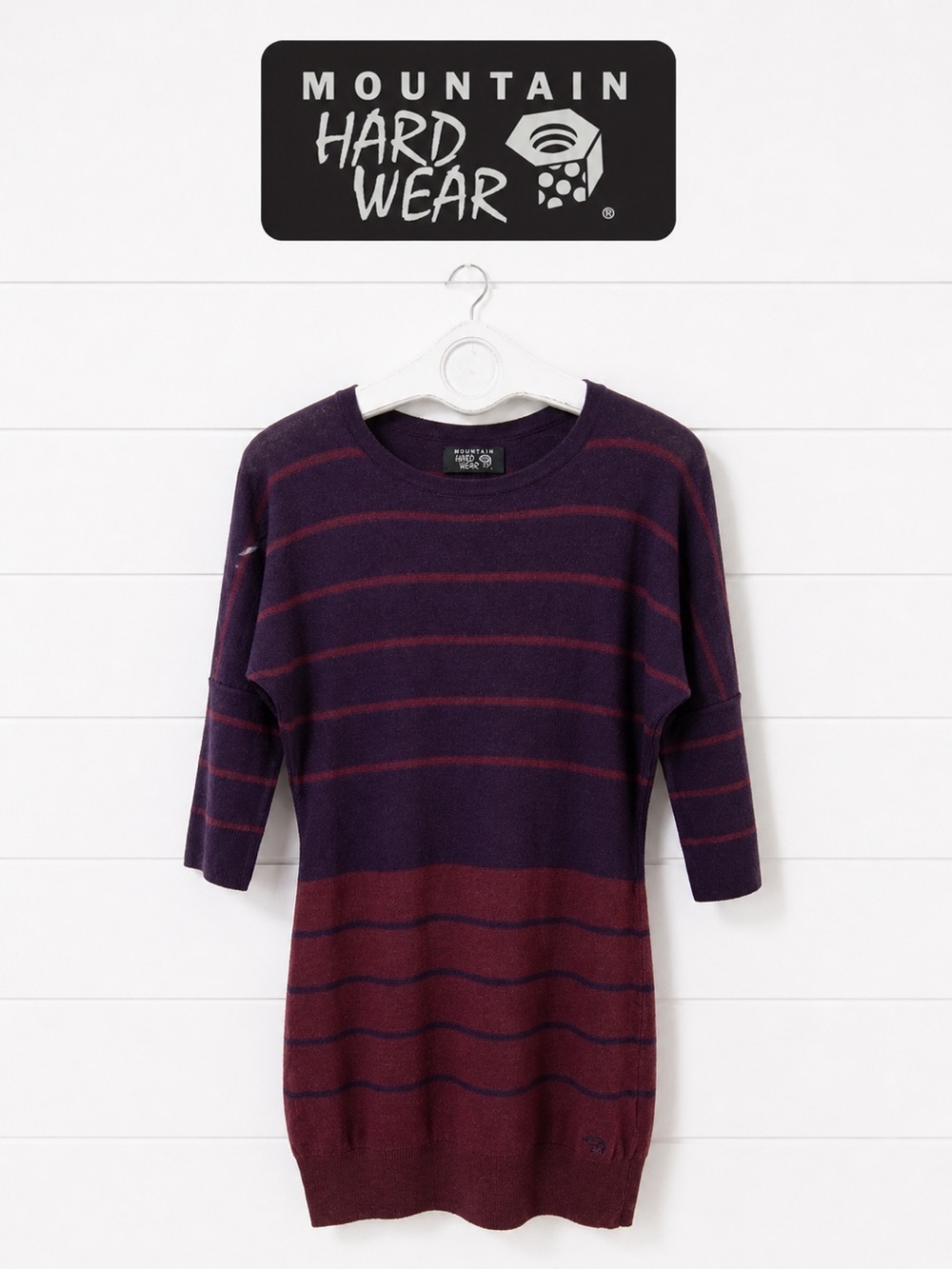 MOUNTAIN HARDWEAR Purple & Burgundy Merino Wool Sweater Dress Size L/G